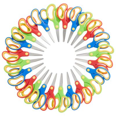 Juvale School Supplies for Kids Blunt Tip Scissors - Bulk School Supplies for Crafts & Activities - Bulk Classroom Scissors - 5-Inch, Multicolor, 24-Pack