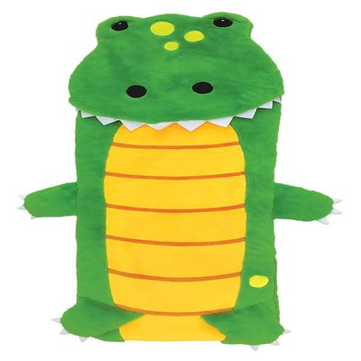 iscream Dinosaur Buddy 73" x 25" Faux Sherpa-Lined Plush Fleece Zippered Sleeping Bag