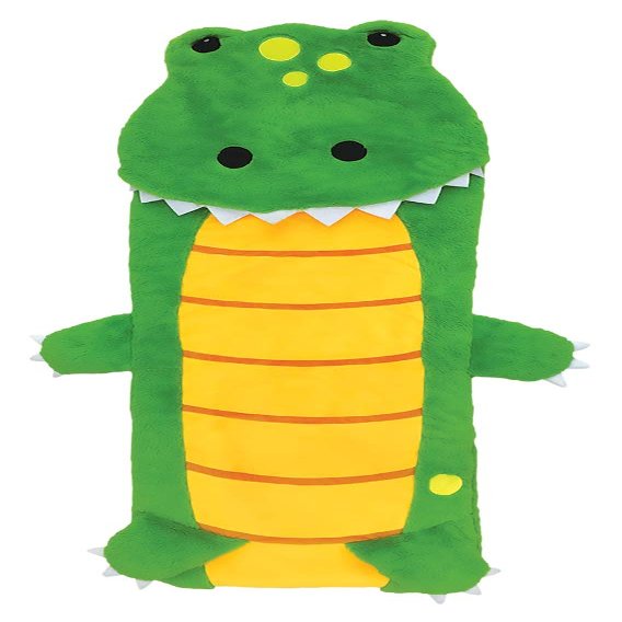 iscream Dinosaur Buddy 73" x 25" Faux Sherpa-Lined Plush Fleece Zippered Sleeping Bag