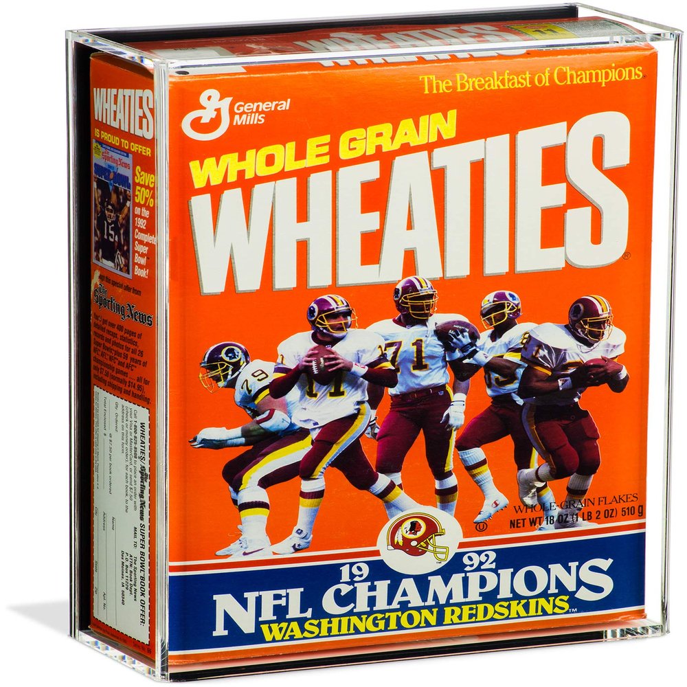 Better Display Cases Acrylic Wheaties Cereal Box Display Case with Black Back Wall Mount (A020-BB-VWM)