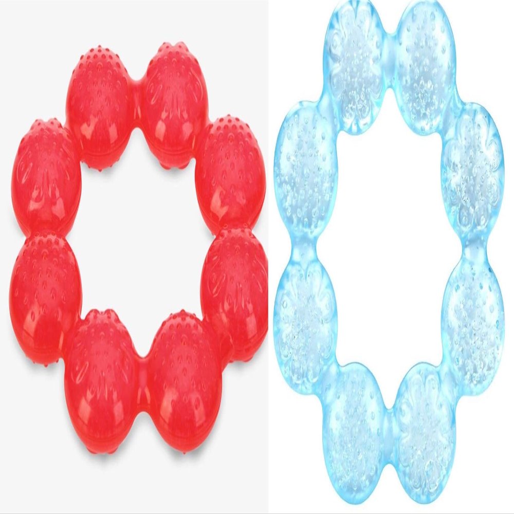 Nuby Pur Ice Bite Soother Ring Teethers (Blue/Red)