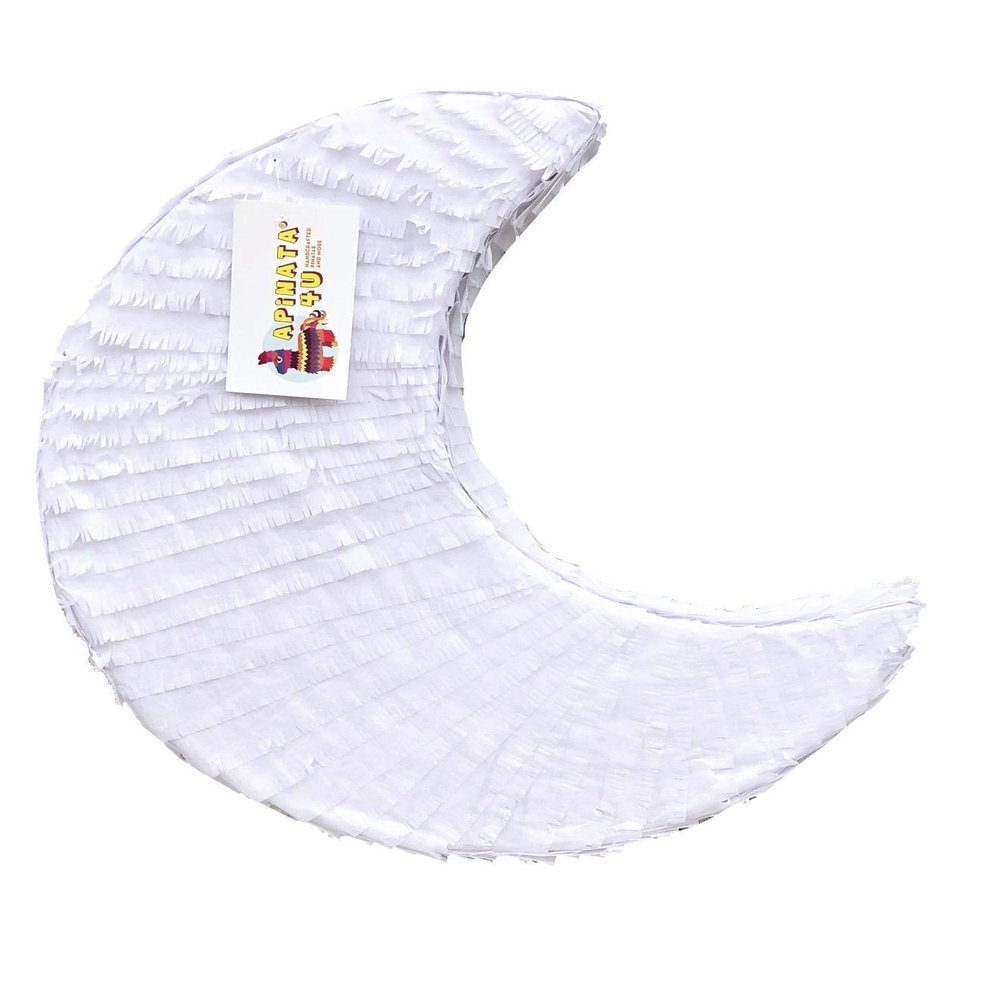 APINATA4U Crescent Moon Pinata White Color To the Moon and back Theme 20"