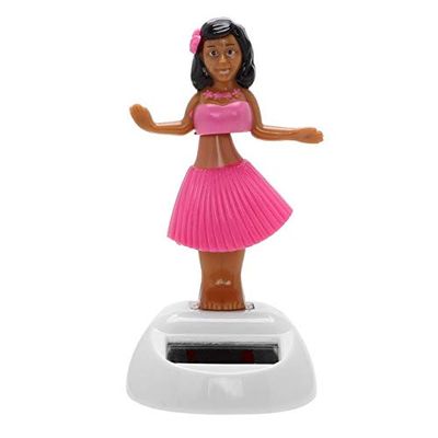 Zereff Dancing Girl Car Ornament Solar Powered Swinging Beach Girl Dashboard Decoration Auto Interior Accessories Car-Styling - (Color Name: Pink)