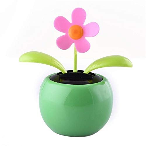 Zereff Car Cute Swing Solar Powered Dancing Flower Toys Sunflower Flip Flap Bobble Plant Swing - (Color Name: Green)