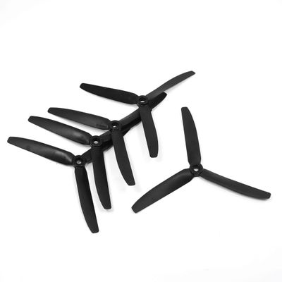 Aexit 7.1" Length Electrical equipment 6mm Hole Dia 3 Vanes CCW Black Plastic Plane Propeller HD8040 5pcs