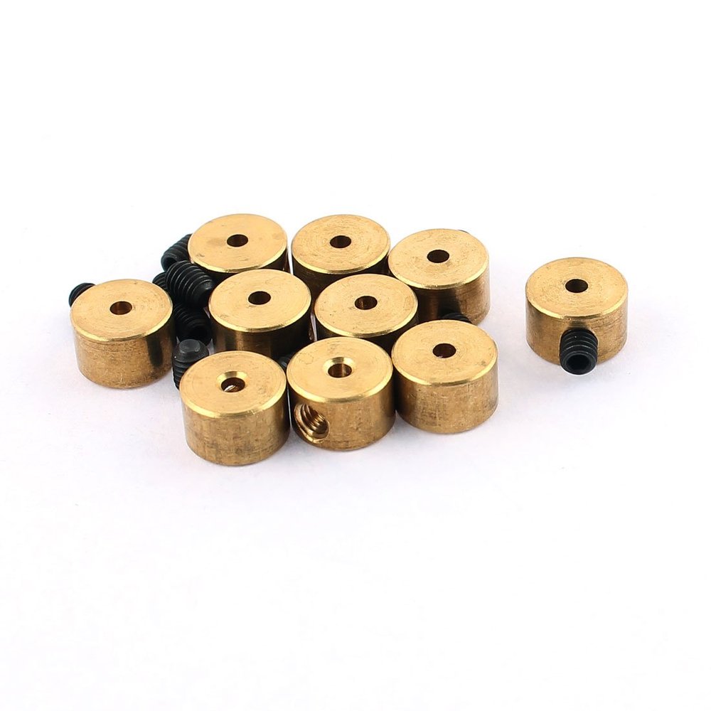 Aexit 10 Pcs Electrical equipment RC Airplane Landing Gear Wheel Stoppers 1.6mm Inner Dia 8x5mm w Screw