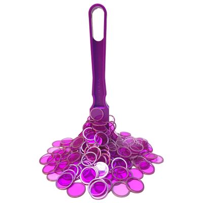 MR CHIPS Made in USA Upgraded Bingo Magnetic Wand & 200 Pieces Inch Purple Plastic Chips with Metal Rings - Support American Job