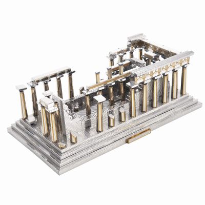 Microworld 3D Metal Puzzle - Temple of Athena Architecture Model Kit, DIY Challenge for Adults, Arts & Craft Assembly Brain Teaser Gift Toys for Teens - 142 Pcs