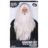 Amscan Sorcerer White Wig Pack of 3 Includes Wig, Beard and Eyebrows Perfect for Halloween and Cosplay Costumes view 3