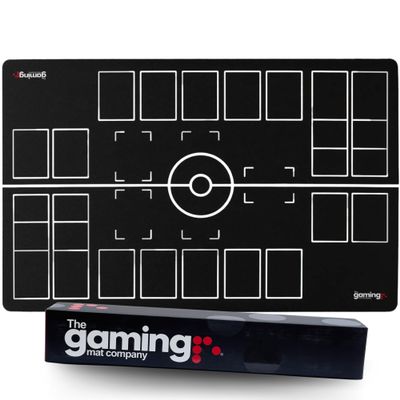 The Gaming Mat Company 2 Player Compatible Pokemon Playmat - 28" x 18" x 0.08" Black & White Battle Stadium Board for TCG Trading Card Game