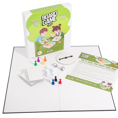 Create Your Own Board Game Set  DIY Kit with Blank Game Board, Game Pieces, Blank Cards, Dice, Spinner  Build Your Own Game Kit