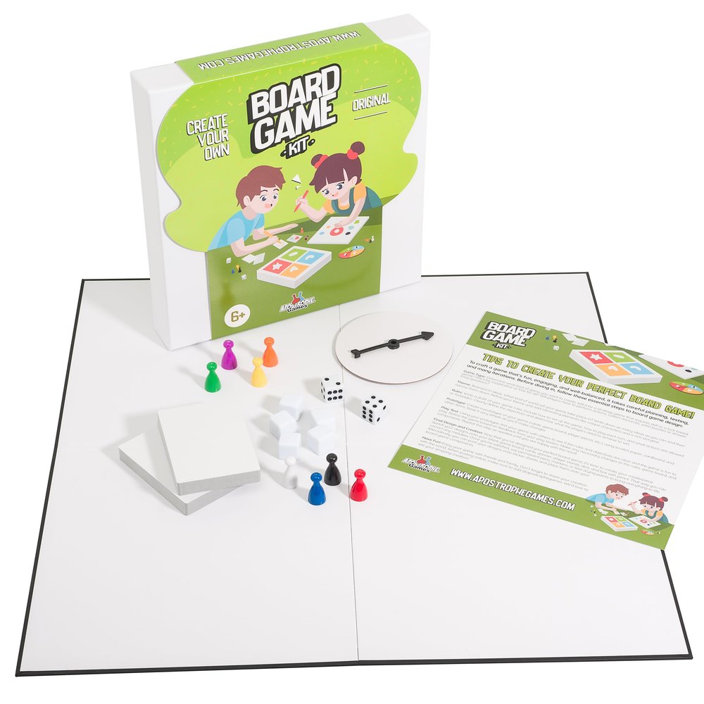 Create Your Own Board Game Set  DIY Kit with Blank Game Board, Game Pieces, Blank Cards, Dice, Spinner  Build Your Own Game Kit