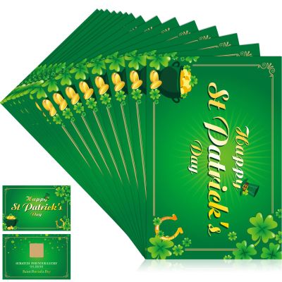 Frienda St. Patrick's Day Fortune Cards, Year of The Lucky Shamrock Party Scratch Off Games, Laminated Fortune Teller Cards (Style 1, 24 Pieces)