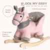 Baby Animal Rocker, Rocking Horse with Seat, Ride on Horse, Plush Rocking Horse with Unicorn Music, Wooden Rocking Horse for Toddlers 1-3, (Pink Unicorn), CPC Certified view 2