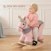 Baby Animal Rocker, Rocking Horse with Seat, Ride on Horse, Plush Rocking Horse with Unicorn Music, Wooden Rocking Horse for Toddlers 1-3, (Pink Unicorn), CPC Certified view 4