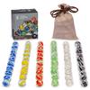 Yellow Mountain Imports 60 Pieces Translucent Chinese Checkers Glass Marbles with Petal Design - 16 Millimeters view 1