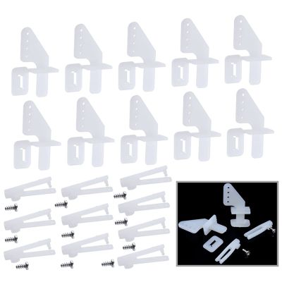 Hobbypark Nylon Micro Control Horns 20x11mm 4 Holes w/Pin & 1.2x21mm Clevis for RC Airplane Remote Control Foam Electric Park Flyers Parts (Set of 10)