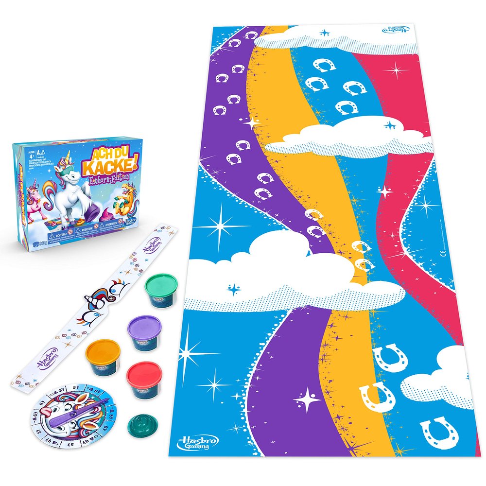 Hasbro Gaming E2645398 ACH du Kacke: Unicorn Edition, Fun Children's Game, Multi-Coloured Amazon Exclusive