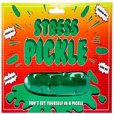 Gift Republic Stress Pickle Squeeze Toy Relaxing & Stress-Relief Hand Exercise Toy Green Pickle Shape for Ages 6+ Boxed Gift Idea for Kids and Adults