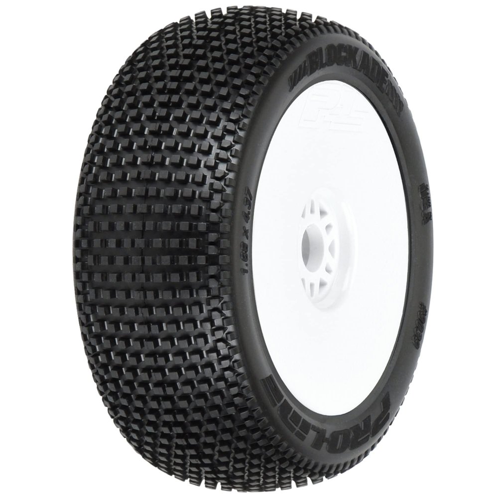 Pro-Line Racing Blockade S3 18 Buggy MTD V2 White Wheels F/R PRO9039233 RC Tire