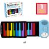 PicassoTiles Electronic Piano 49Key Flexible Roll-Up Keyboard with Recording Feature 8 Tones 6 Demo Songs Built-in Speaker Educational Music Toy for Kids Toddlers Boys Girls Rainbow Color Design PT49 view 3