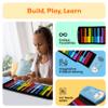 PicassoTiles Electronic Piano 49Key Flexible Roll-Up Keyboard with Recording Feature 8 Tones 6 Demo Songs Built-in Speaker Educational Music Toy for Kids Toddlers Boys Girls Rainbow Color Design PT49 view 4