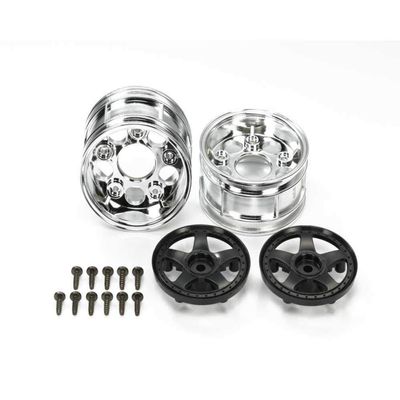 Tamiya 54854 TT-01/TT-02 Two-Piece 5-Spoke Wheels (2pcs, Black)