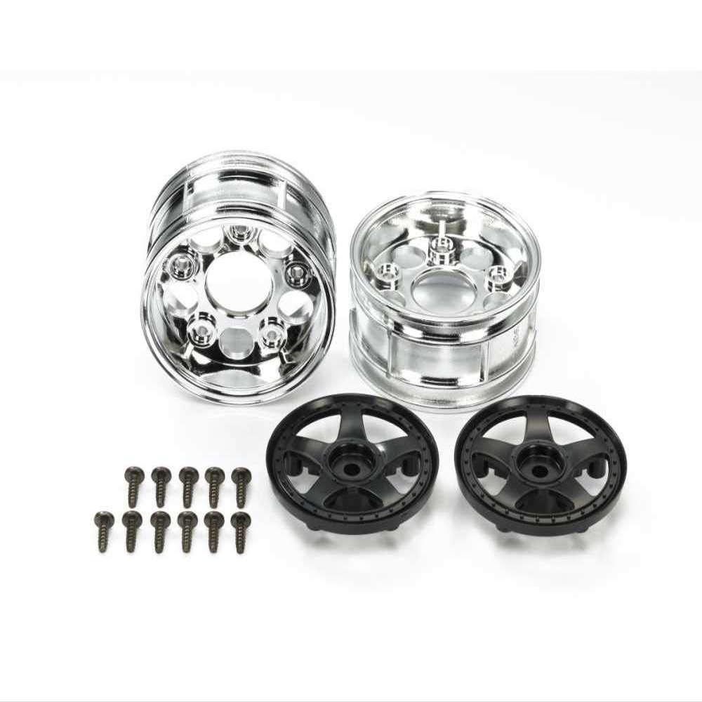 Tamiya 54854 TT-01/TT-02 Two-Piece 5-Spoke Wheels (2pcs, Black)