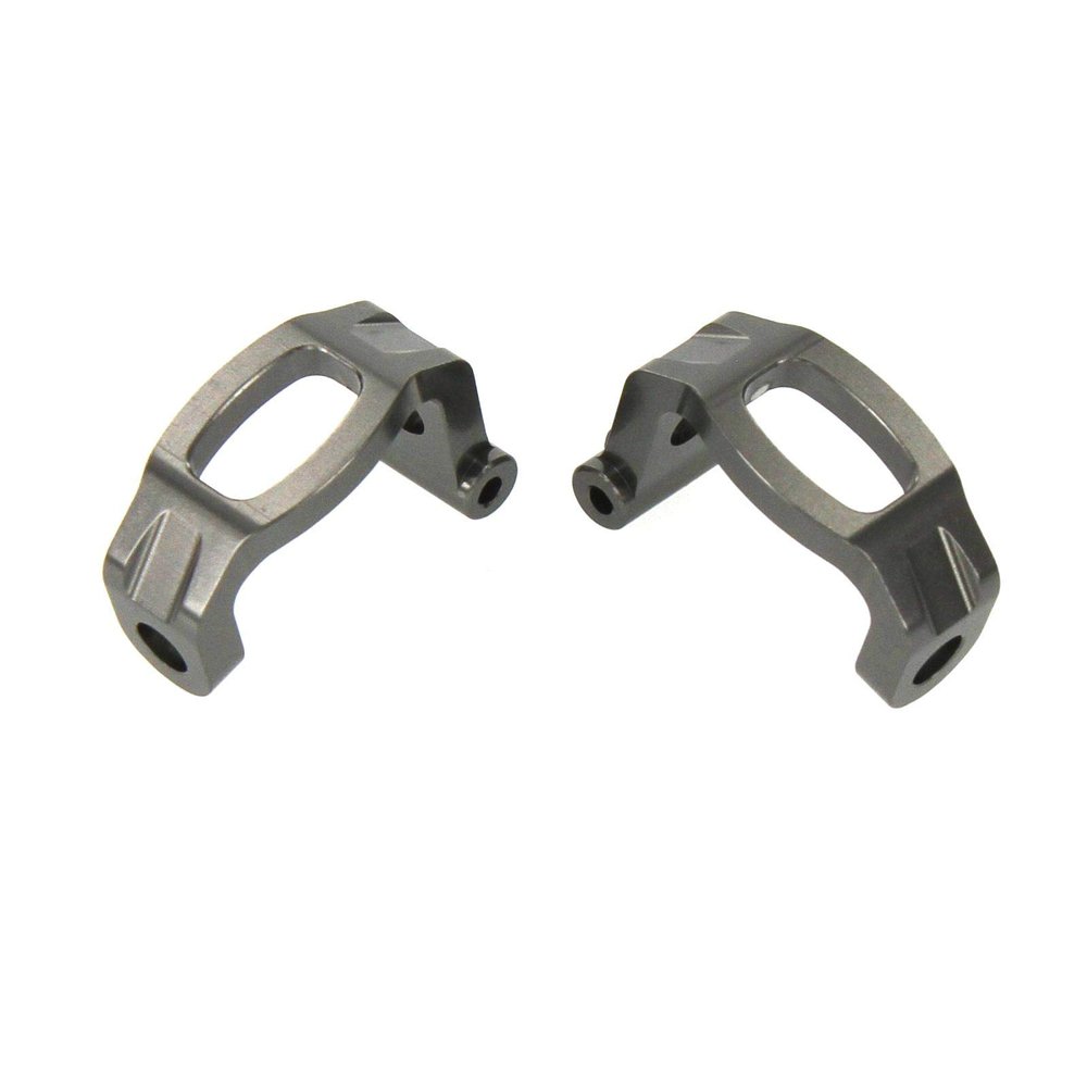 Atomik - Alloy Caster Block Set - Replacement Part for Traxxas 8332 - Hardened Billet 6061 Aluminum - Lightweight & Durable Performance - Front Suspension Upgrade Part - Gun Metal