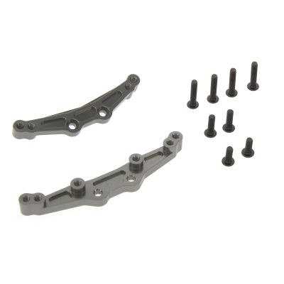 Atomik Alloy Shock Tower Set - RC Car Replacement for Traxxas Models - Hardened Billet 6061 Aluminum, Chassis Upgrade Part 8338 - Grey