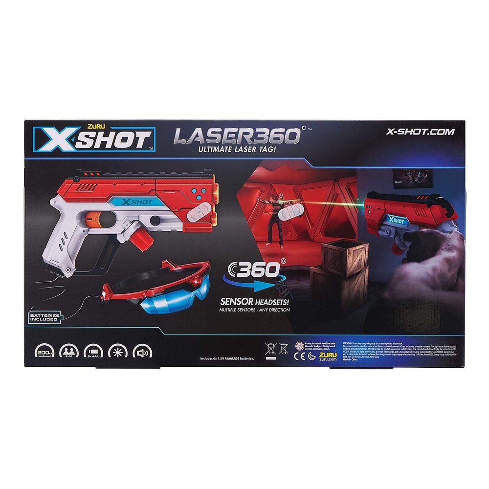 XSHOT Laser360 Double Laser Blaster Pack (2 Laser Blasters, 2 Goggles) by ZURU