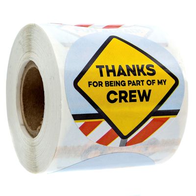 2 Inch Construction Birthday / 250 Construction Celebration Stickers Per Roll / 8 Road Hazard Party Stickers