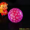 Bescon Translucent Polyhedral Dice 100 Sides, Transparent D100 die, 100 Sided Cube, D100 Game Dice,100-Sided Cube of Purple view 3