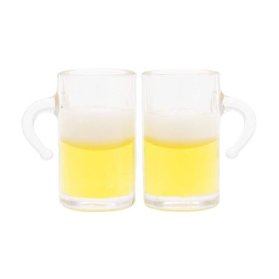 Odoria 1/12 Miniature Beer Mugs Dollhouse Decoration Accessories, 2Pcs
