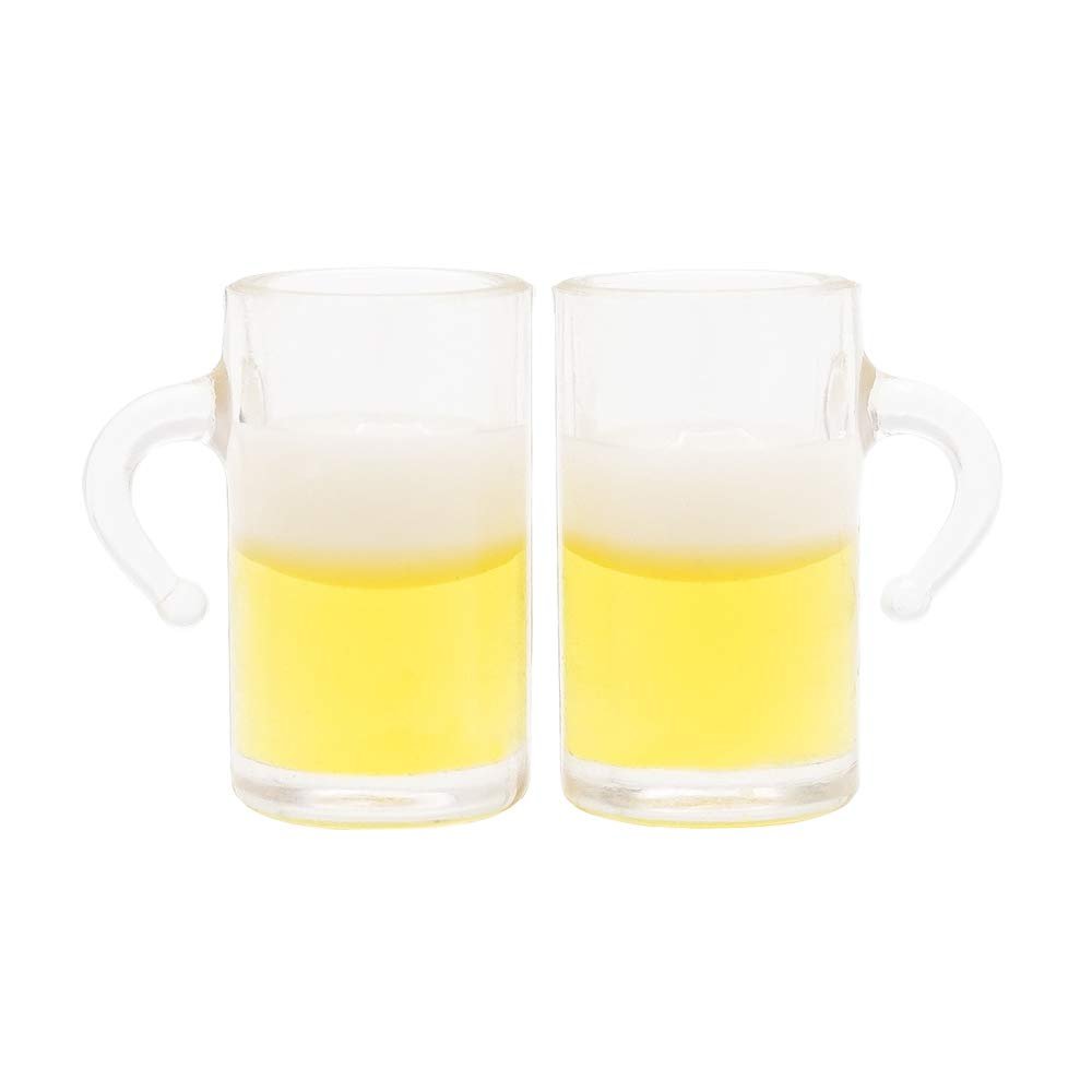 Odoria 1/12 Miniature Beer Mugs Dollhouse Decoration Accessories, 2Pcs