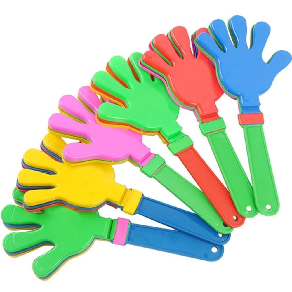 10 Pcs 11 Inch Hand Clappers Noisemaker Noise Maker Colorful Large Noisemaker Plastic Clapper Noisemaker for Basketball Footbal Sporting Events Festival Birthday Cheers Supplies for Kids 3+