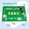 Gamie Texas Holdem Poker Game Set - Includes Holdem Mat, 2 Card Decks, Chips, Chip Holder and Tin Storage Box - Fun Game Night Supplies - Cool Casino Gift for Kids & Adults view 3