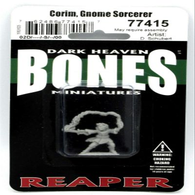 Reaper Miniatures Corim The Kestrel, Gnome Wizard #77415 Bones Unpainted Plastic