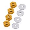 LAFEINA 4PCS Aluminum Alloy 12mm Turn to 17mm Wheel Rim Hex Adapter for 1/10 RC On Road Car Buggy Truck Can Use 1/8 Tires(Gold) view 1