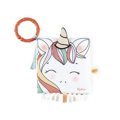 Kaloo My First The Happy Unicorn Activity Book with Soft Cloth Pages & Textured Shapes- Learn About Emotions Ages 0+