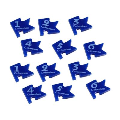LITKO Cohesion Tokens Numbered 1-6 Compatible with Dux Bellorum, Blue (12)