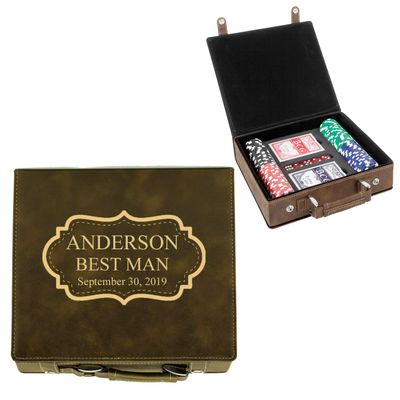 Sofia's Findings Personalized Poker Chip Set - Custom Gifts for Poker Players | Board Design (Brown)