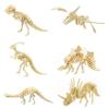 3D Wooden Dinosaur Puzzle - 6 Piece Set Wood Dinosaur Skeleton Model Puzzle - DIY Wooden Crafts 3D Puzzle - STEM Toys Brain Teaser Puzzle Gifts view 1