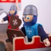 Bigjigs Toys Wooden Knights | Medieval Figure Set for Kids | Action Playset for Castle Role Play | Figurines with Shield Accessories | Wood Gifts for 3+ Year Old Children | Dolls for History Learning view 2