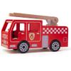 Bigjigs Toys City Wooden Fire Engine - Toy Fire Engine with Swivel Ladder, Kids Emergency Toy Vehicle for Ages 3 Years +, Quality Toys for Pretend Play view 1
