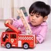 Bigjigs Toys City Wooden Fire Engine - Toy Fire Engine with Swivel Ladder, Kids Emergency Toy Vehicle for Ages 3 Years +, Quality Toys for Pretend Play view 3