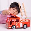 Bigjigs Toys City Wooden Fire Engine - Toy Fire Engine with Swivel Ladder, Kids Emergency Toy Vehicle for Ages 3 Years +, Quality Toys for Pretend Play view 4