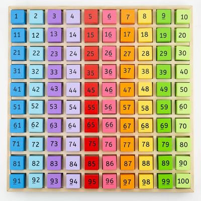 Bigjigs Toys, Wooden Number Counting Tray, Educational Maths Games, Montessori Toys