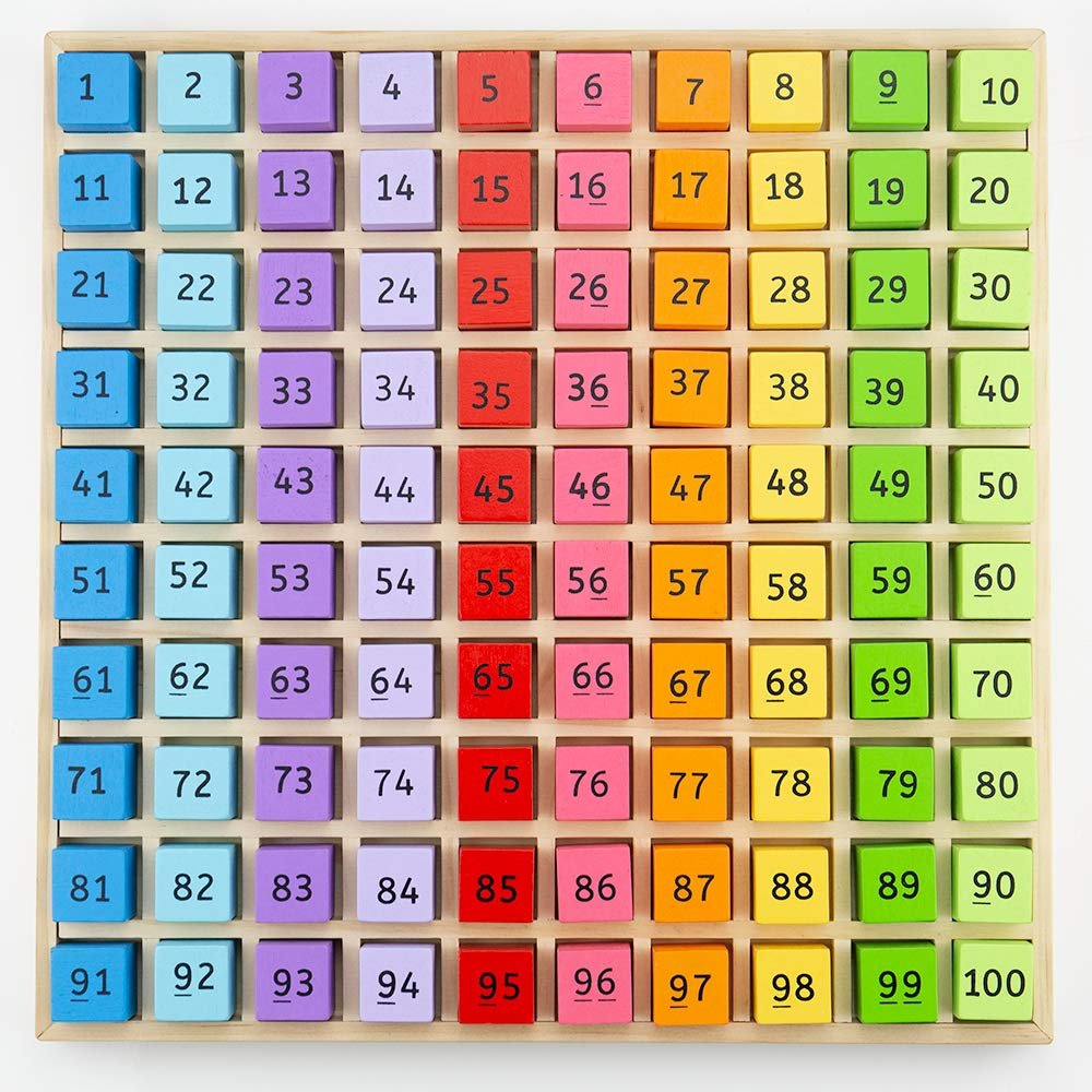 Bigjigs Toys, Wooden Number Counting Tray, Educational Maths Games, Montessori Toys