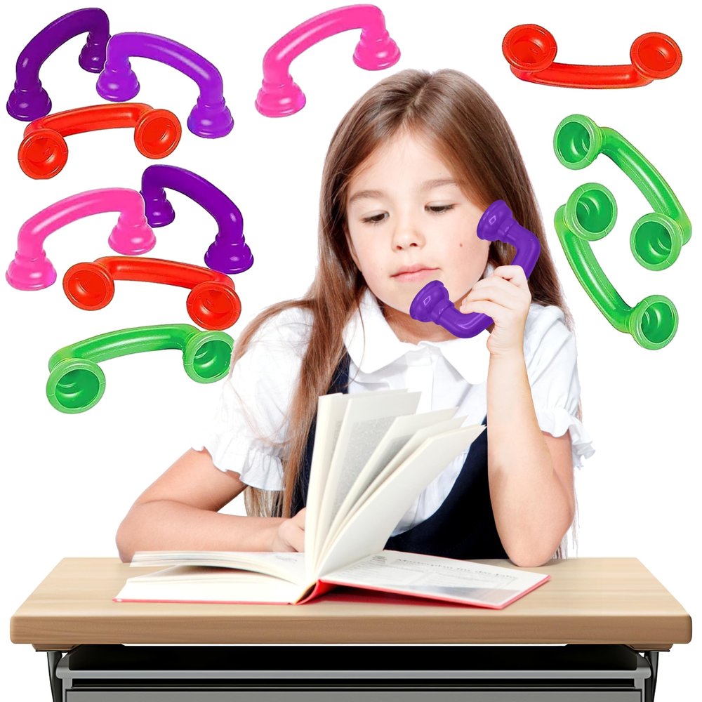 16 Reading Whisper Phones [16 Pack] Auditory Feedback Classroom Manipulative, Speech Therapy Toy Tool - Accelerates Reading Fluency & Pronunciation, Phonic Materials by 4Es Novelty